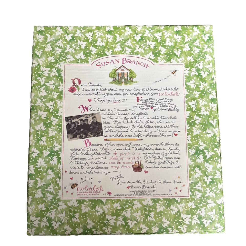 Винтажный Susan Branch 8 1/2 «x 11» путешествий Grande альбом/альбом для вырезок/фотоальбом новый - Изображение 4 из 4