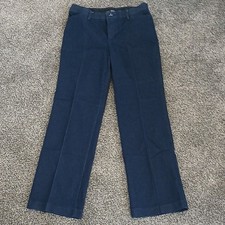 Lee Women's Dark Blue Denim Regular Fit Straight Leg Trouser Pants Stretch