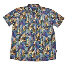 Men's Patagonia Floral  STY52691  Button Up Short Sleeve Hawaiian Shirt Large￼