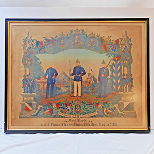 Vintage Prussian German Army Remembrance of Service Certificate