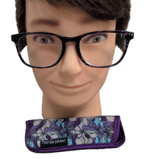 Foster Grant Elana Purple Women's Reading Glasses Frames With Case, 1