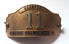 BRANFORD ELECTRIC RAILWAY BADGE TROLLEY CONNECTICUT EARLY