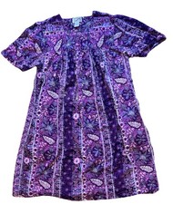 Saybury Vintage Nightgown Graphic Floral Print Short Sleeve Size S Muumuu Dress