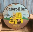 Vintage Caterpillar Tractors Porcelain Metal Dealer Sign