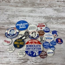Large Lot Of 22 Vintage Political Presidential Campaign Buttons/Pins