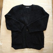 ISSEY MIYAKE MEN 80s Vintage Wool Collarless Jacket Cardigan Extremely Rare