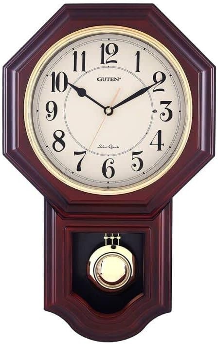 Chiming Wall Clock with Pendulum Wall Clock with Westminster Chimes&Strike