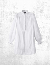 Womens ME+EM Cheesecloth Trim Detail Short Swing Dress White RRP £155