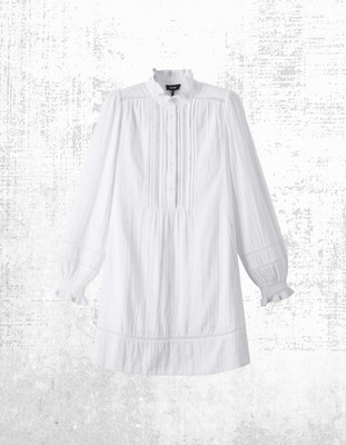 ME+EM kurzes Swing-Damenkleid mit Käsetuchbesatz weiß UVP 155 £