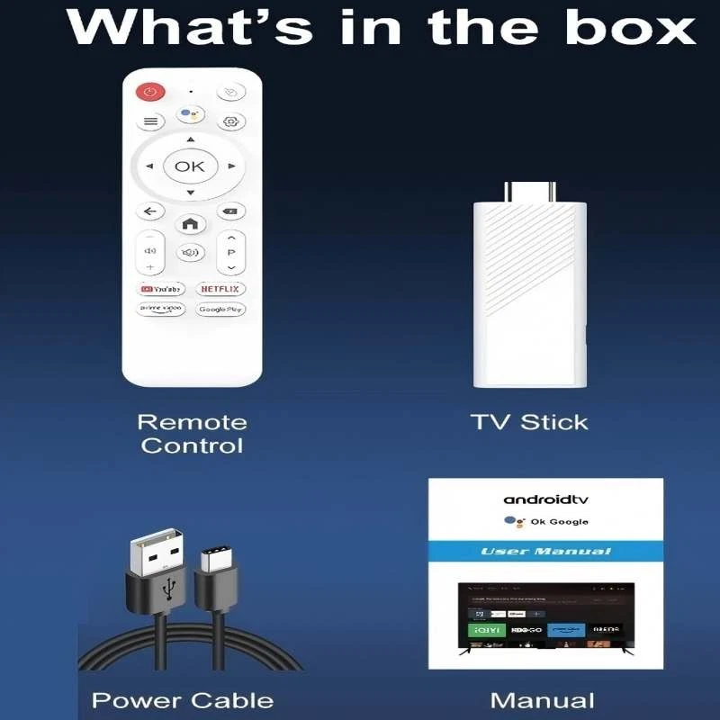 2025 Android 14 Fire Stick TVBox 4K 2 Wifi BT-Sprachfernbedienung YouTube Apps+ - Bild 4 von 4