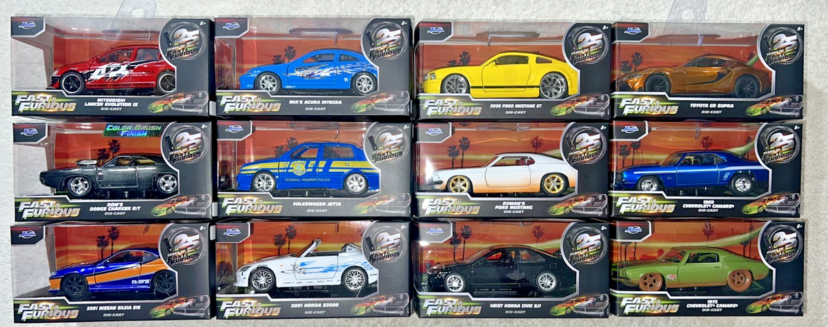 JADA FAST & FURIOUS 25 YEARS 1:32 SCALE DIE CAST SET OF 12 **NEW