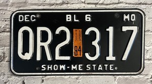 1994 Missouri TRUCK License Plate QR2 317