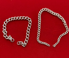Two Antique Silver Albert Chains (1 graduated), No Clips, 32.1g - Spares Repairs