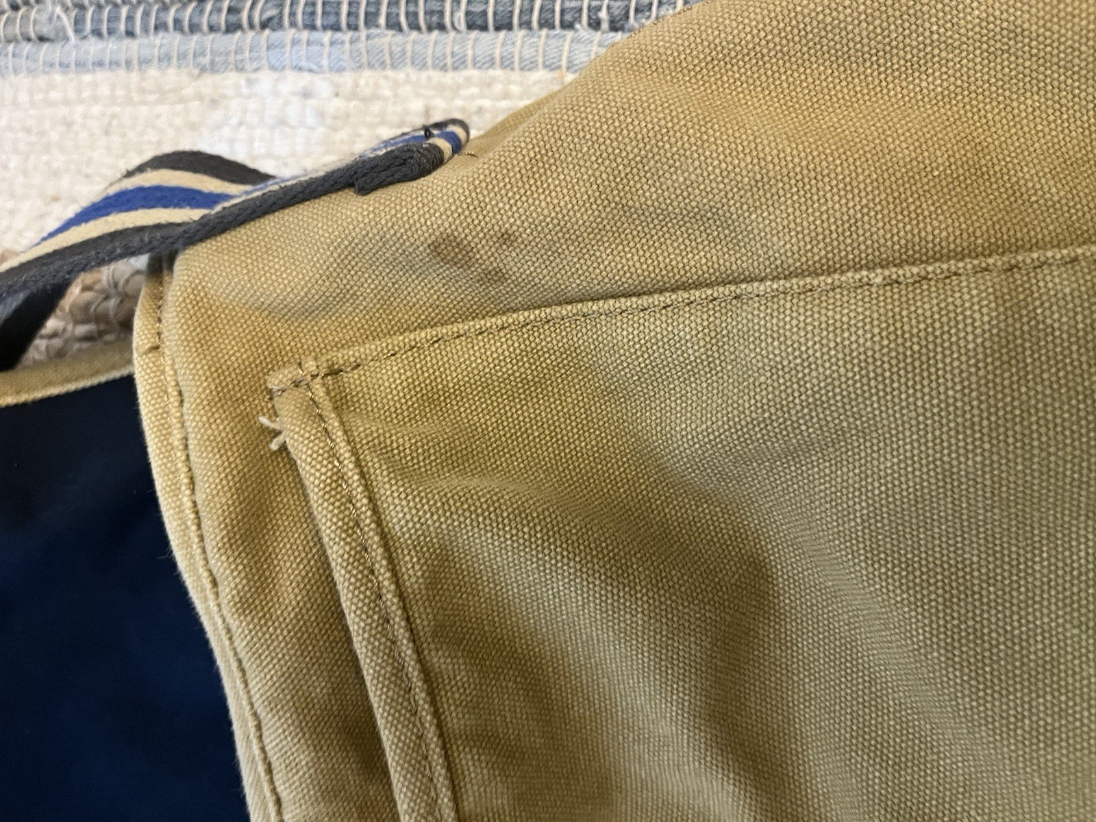 Vintage Abercrombie and Fitch Tan Canvas Messenger Bag 18x13”