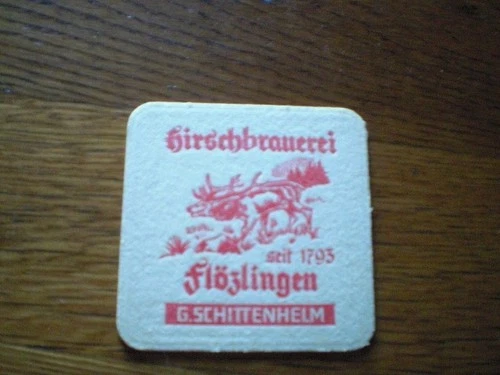 Beer beer mat brewery Hirschbräu Flözlingen 190 years
