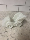 Vintage milk glass automobile trinket dish or planter.