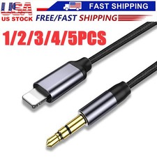 For Phone 7 8 XR 11 12 13 Pro Max 8 Pin to 3.5mm AUX Audio Car Adapter Cord lot