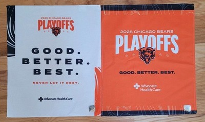 2025 CHICAGO BEARS PLAYOFFS 2025 RALLY TOWEL GOOD BETTER BEST ORANGE & WHITE LOT