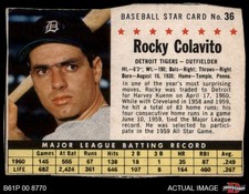 1961 Post Cereal #36 Rocky Colavito  Hand Cut Tigers SHORT-PRINT 2 - GOOD