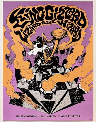 King Gizzard and The Lizard Wizard Poster 8/10 2025 Hollywood Bowl