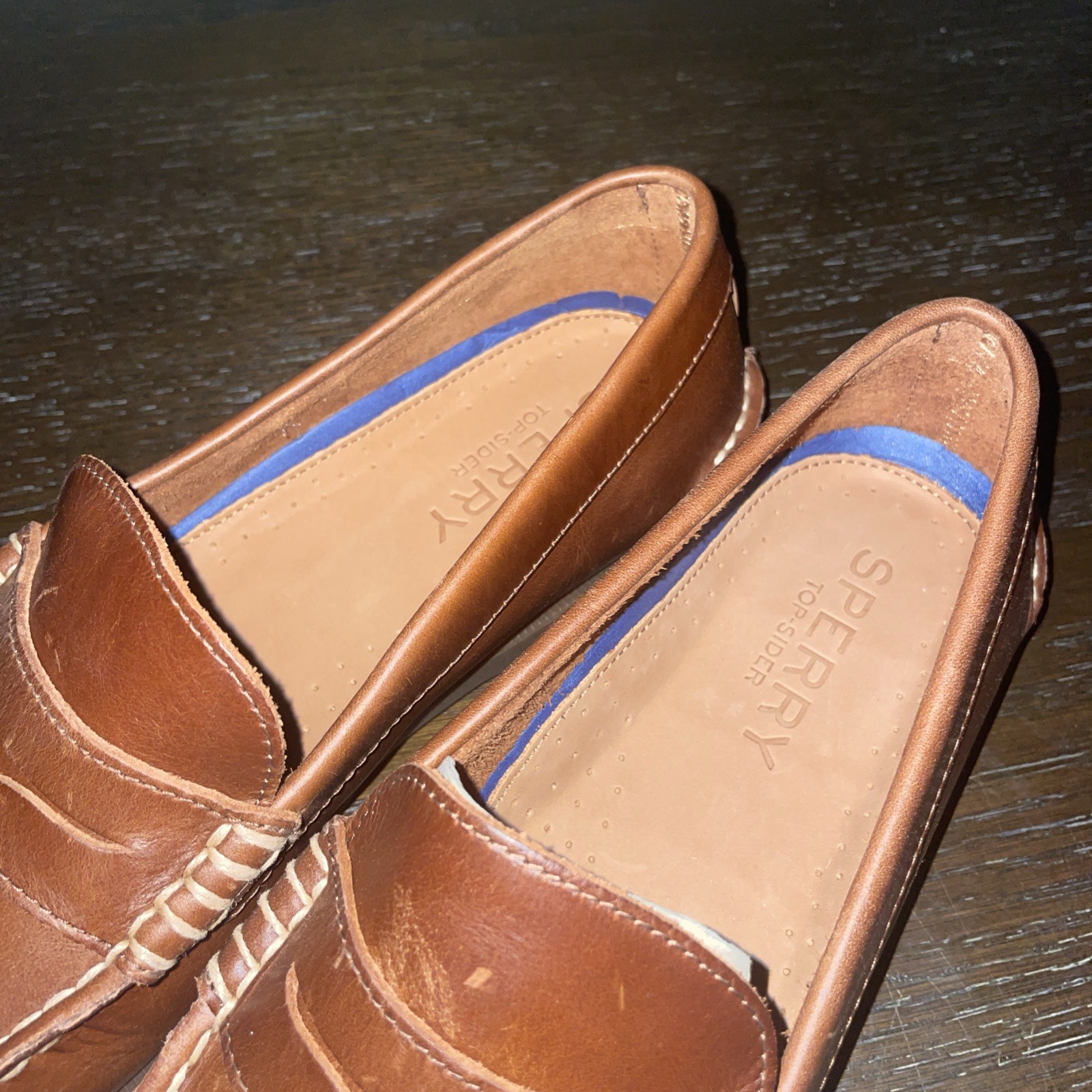 NEW SPERRY Harbor Leather Penny Loafer In Sahara Sz 10 Brown +