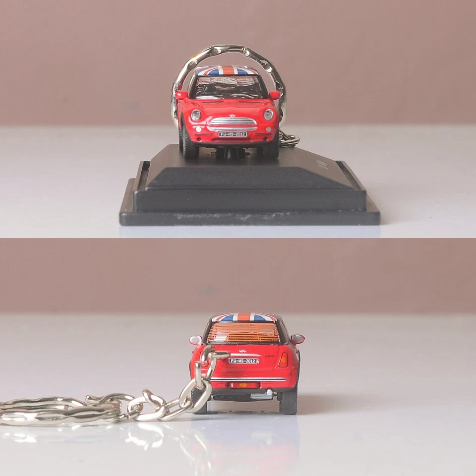 M & S / High Speed, Mini Cooper Keyring, 1:76 Scale, Union Jack, + Display Case - Image 3 of 4