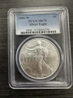 2006 W PCGS MS70 AMERICAN SILVER EAGLE  Old Blue Holder -D19