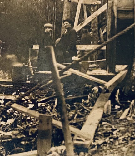 Real Photo Postcard RPPC Disaster Scene Two Men Standing In Ruins Of Building - Picture 2 of 3