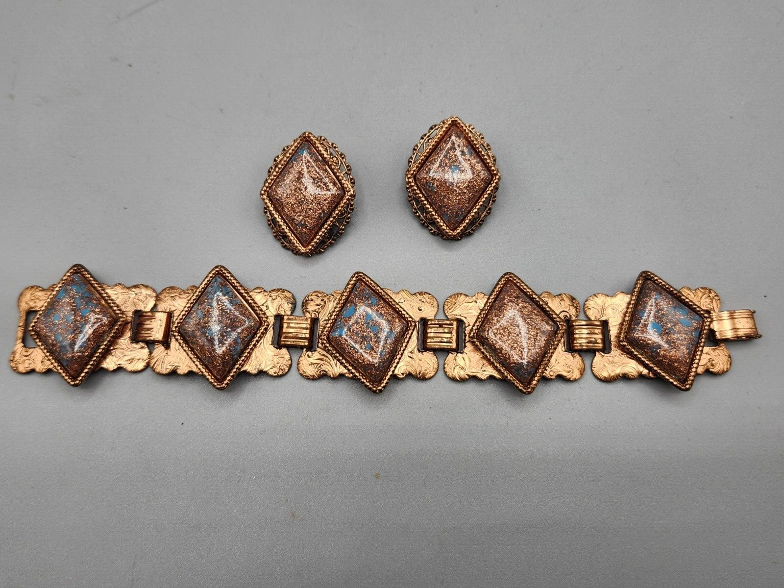 Copper - Solid - With Turquoise Accents Bracelet … - image 1