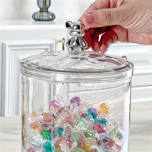 Luftdicht Kunststoff Lebensmittel Aufbewahrung Glas mit Deckel Küche Speisekammer Tee Süßigkeiten Organizer - Bild 12 von 28