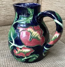 Country Craft Collection Vase/ Jug Style By Anne Rowe In A Moorcoft Style. Poppy