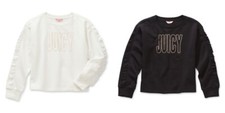 Girls   40 Juicy By Juicy Couture Logo Ruffle Sleeve Sweatshirt Size M 10-12 NWT