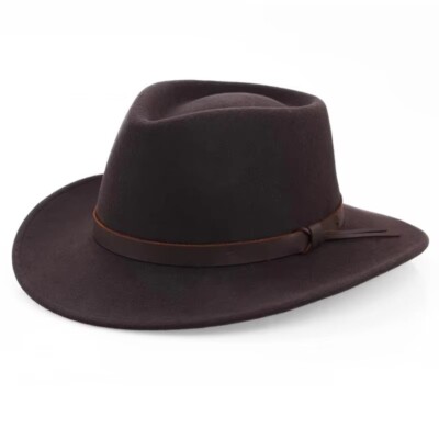 Australian Fedora Hat for Women/Men Wool Felt Crushable Waterproof
