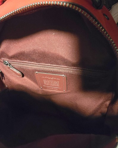 COACH Laser Signature Leather Red Backpack Jordyn Large Size GREAT Conditon! ❤️ - Picture 7 of 12