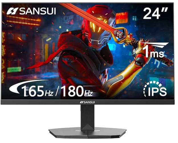 24インチ 180Hz IPSモニター SANSUI 24 Inch Gaming Monitor 180Hz, DP HDMI Ports IPS High