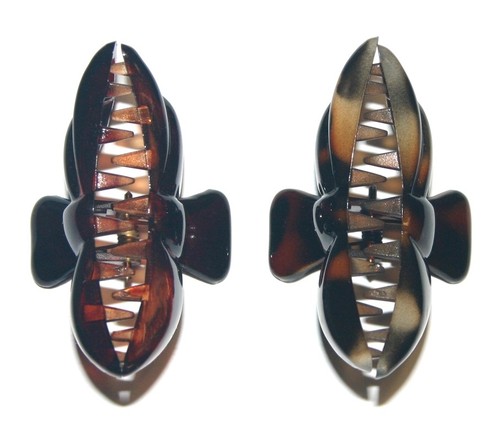 Hair Claw Clip Barrette Accessory Print Pattern Colors Vintage Made in France - Picture 16 of 93