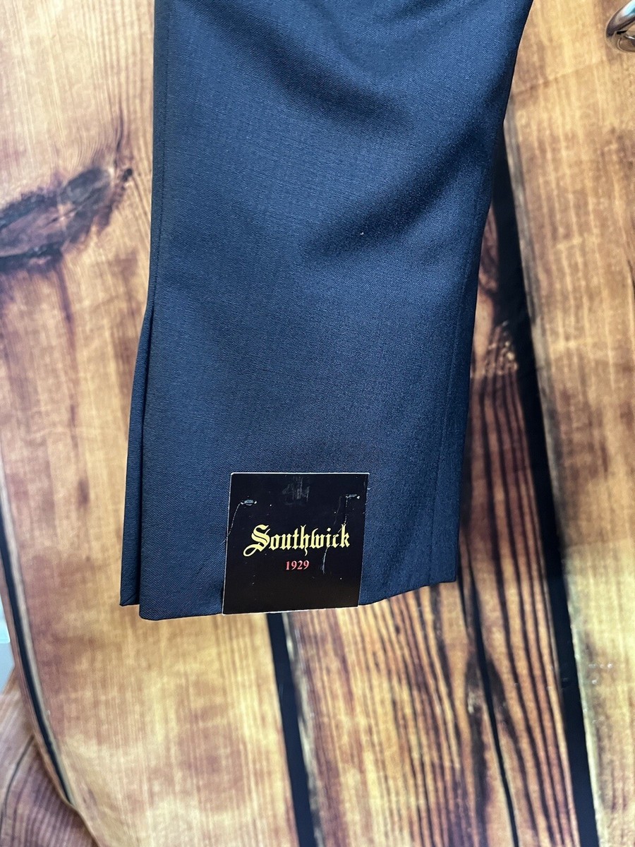 Brooks Brothers X Southwick 1929 Black 42R 36W 100% Wool 2 Piece