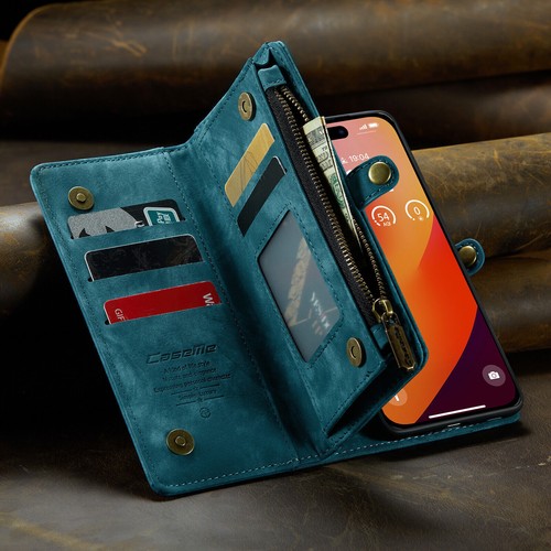 Leder Handyhülle für iPhone 16 15 14 13 12 Pro/Max Magnet Tasche Schutz Wallet - Bild 40 von 64