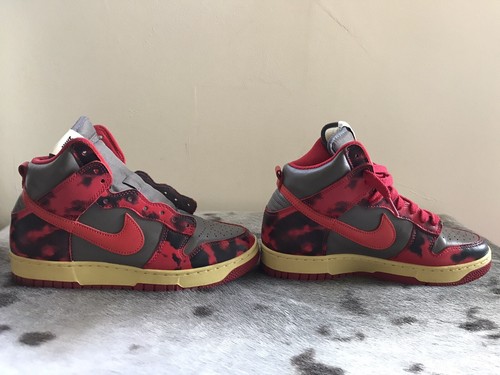 Size UK 6 - Nike Dunk High 1985 Acid Wash -Red - Picture 4 of 10