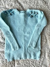 Girls Justice Turquoise Sequin Sweater 7