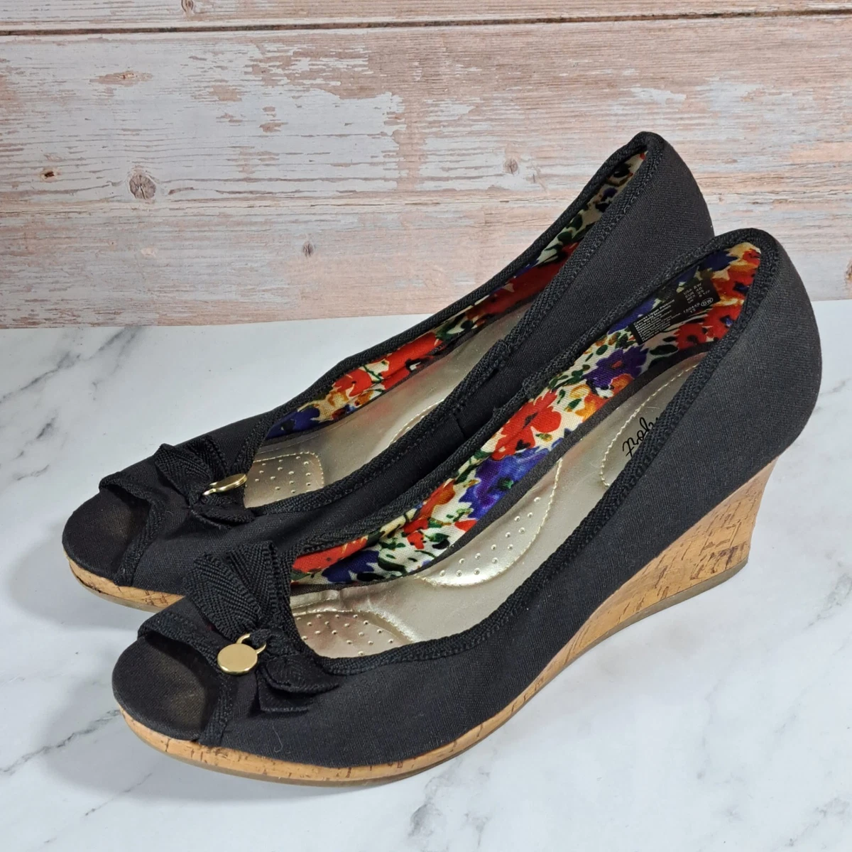 Dexflex comfort black wedge sale