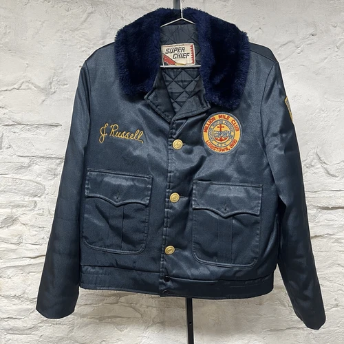 Super Chief Million Mile Truck Driver Quilted Police Bomber Jacket Vtg 70s 80s - product listing photo