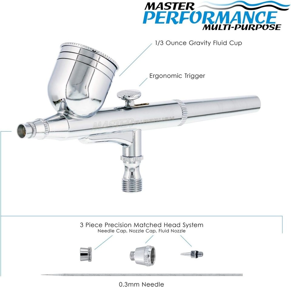 High Performance Model G22 Airbrush 0.3mm Tip for Detailed Crafting