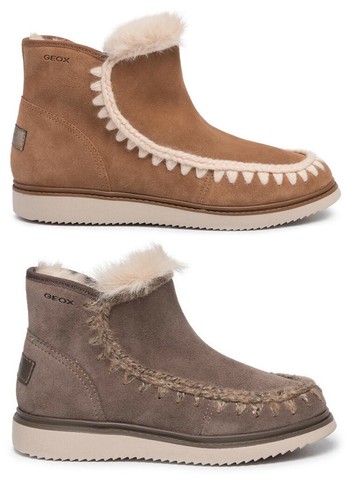 GEOX RESPIRA THYMAR J944FF scarpe donna stivali stivaletti camoscio  pelliccia | eBay
