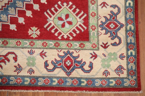 Kazak Geometrisch 7x10 Rot Vorleger Wolle Handgeknüpft Orientteppich - Bild 6 von 12