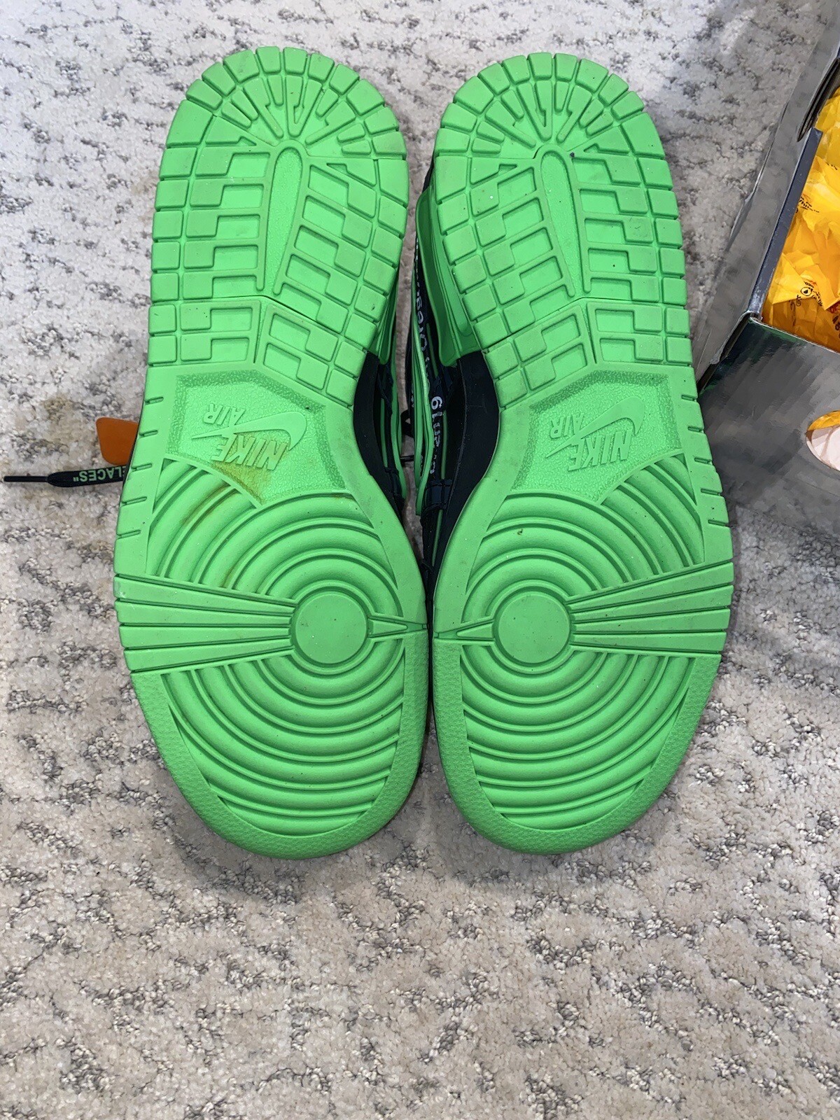 OFF WHITE X NIKE 9 M Nike Air Rubber Dunk x bianco sporco verde basso a strisce