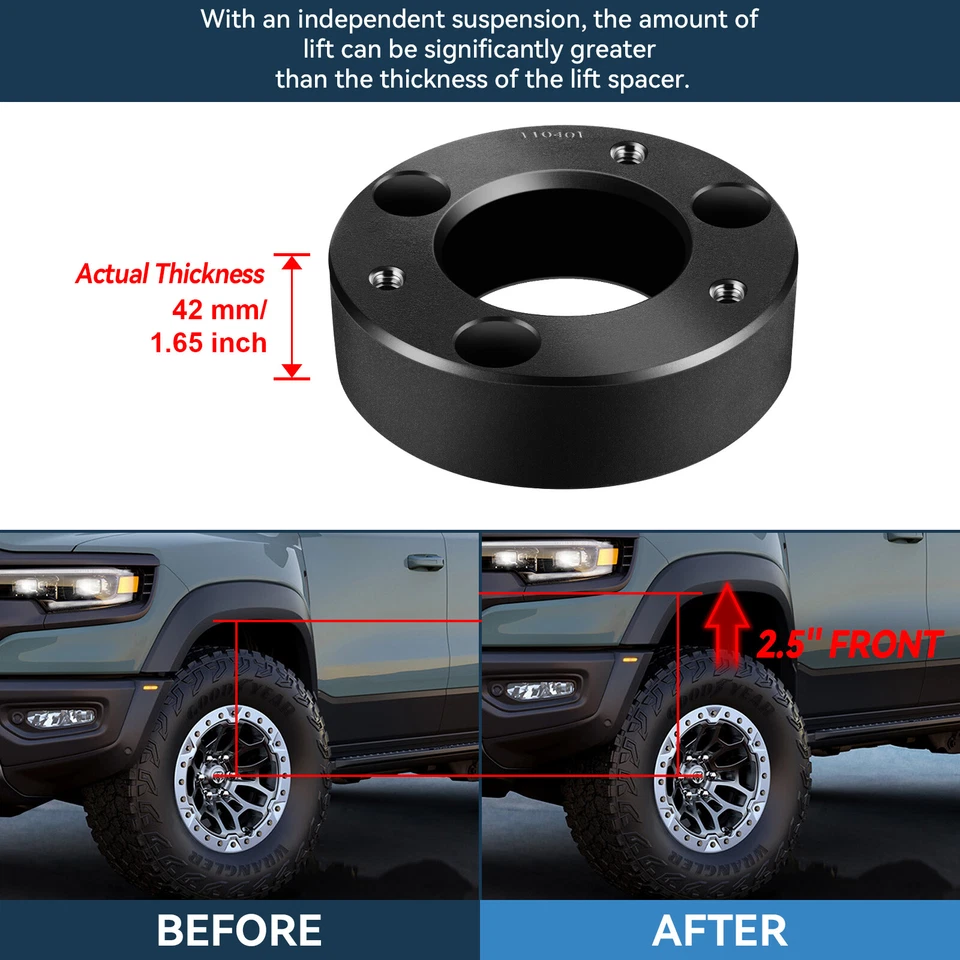 2X 2.5" Front Leveling Lift Kit & 4X Struts Shocks For 2004-2008 Ford F-150 4WD - Imagem 3 de 4