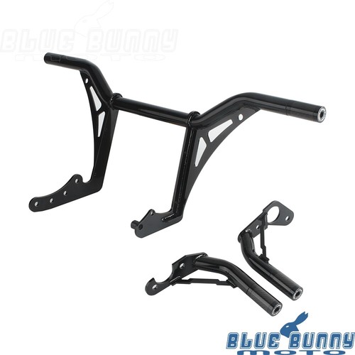 Front & Rear Highway Engine Guard Crash Bar For Softail 18-24 Street Bob Fat Bob - Picture 6 of 9