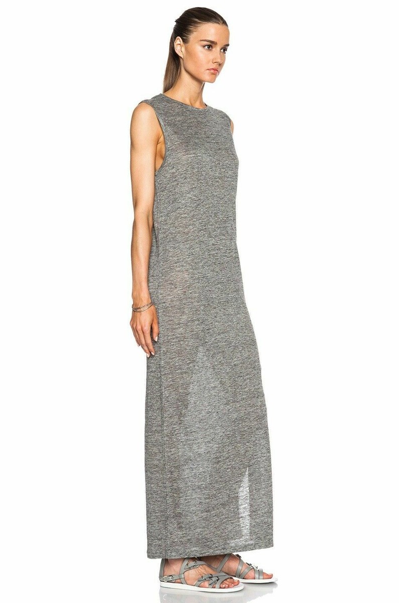 grey jersey maxi dress Jersey maxi dress in grey - The Attico