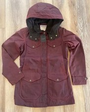 Filson Mooncroft Waxed Cotton Canvas Jacket Burgundy Red Women's X-small Xs Coat